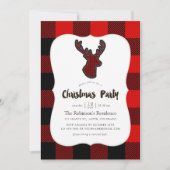 Buffalo Kariert Deer Scrapbook Motif Weihnachtsfes Einladung (Vorderseite)