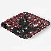 Buffalo Kariert Deer Snowflakes Weihnachtsfest Par Pappteller (Gewinkelt)
