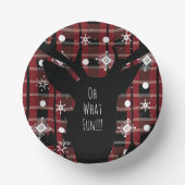 Buffalo Kariert Deer Snowflakes Weihnachtsfest Par Pappteller (Vorderseite)
