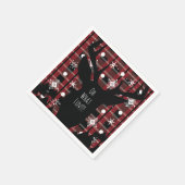 Buffalo Kariert Deer Snowflakes Weihnachtsfest Par Serviette (Ecke)