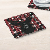 Buffalo Kariert Deer Snowflakes Weihnachtsfest Par Untersetzer (angewinkelt)