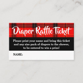 Buffalo Kariert Diaper Raffle Ticket Baby Dusche Begleitkarte