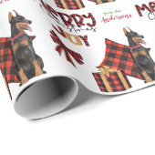 Buffalo Kariert Doberman Pinscher Dog Weihnachten Geschenkpapier (Rolleneckpunkt)