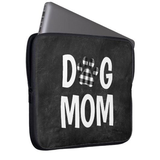 Buffalo Kariert DOG MAMA Pawprint Laptopschutzhülle (Vorne Rechts)