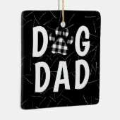 Buffalo Kariert Dog Pawprint mit Hundehaar Keramikornament (Rechts)