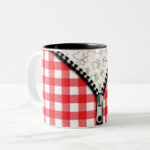 Buffalo Kariert Dog Paws Zweifarbige Tasse (Vorderseite Links)