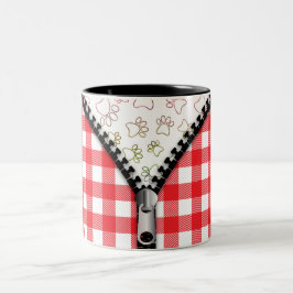 Buffalo Kariert Dog Paws Zweifarbige Tasse