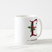 Buffalo Kariert E Monogram Weihnachtskaffee Tasse (VorderseiteRechts)