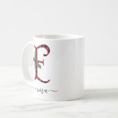 Buffalo Kariert E Monogram Weihnachtskaffee Tasse (Vorderseite Links)