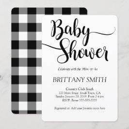 Buffalo Kariert einfache Babydusche Einladung