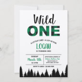 Buffalo Kariert Einladung zum ersten Geburtstag - (Vorderseite)