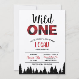 Buffalo Kariert Einladung zum ersten Geburtstag - 