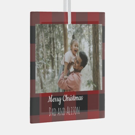 Buffalo kariert eins ornament aus glas (Vorderseite Rechts)