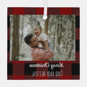 Buffalo kariert eins ornament aus glas (Rückseite)