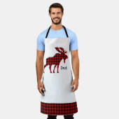 Buffalo Kariert Elch Personalisiert Schürze (Getragen)
