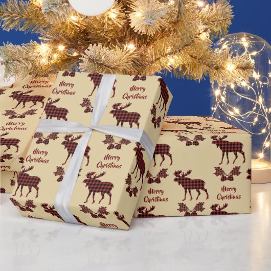 Buffalo Kariert Elche Muster Weihnachten Geschenkpapier (Feiertage)