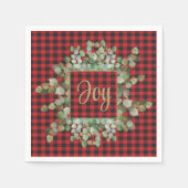 Buffalo Kariert Eucalyptus Christmas Jocktail Serviette (Vorderseite)