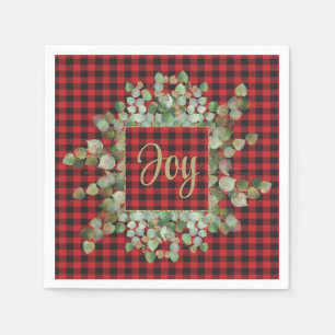 Buffalo Kariert Eucalyptus Christmas Jocktail Serviette