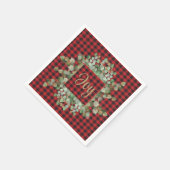 Buffalo Kariert Eucalyptus Christmas Jocktail Serviette (Ecke)