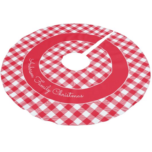 Buffalo Kariert Familienname Rustikale Weihnachtsr Polyester Weihnachtsbaumdecke (Schrägansicht)