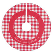 Buffalo Kariert Familienname Rustikale Weihnachtsr Polyester Weihnachtsbaumdecke (Vorderseite)