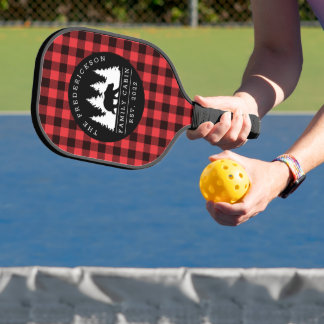 Buffalo Kariert Family Cabin Monogram Pickleball Schläger