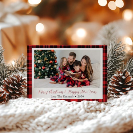 Buffalo Kariert Family Foto Grußkarte Karte