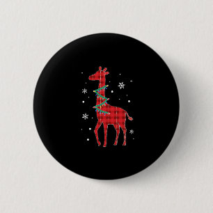 Buffalo Kariert Family Matching Giraffe Weihnachte Button