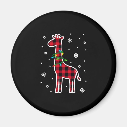 Buffalo Kariert Family Matching Giraffe Weihnachte Magnet (Vorne)