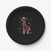 Buffalo Kariert Family Matching Giraffe Weihnachte Pappteller (Vorderseite)