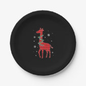 Buffalo Kariert Family Matching Giraffe Weihnachte Pappteller (Vorderseite)