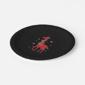 Buffalo Kariert Family Matching Giraffe Weihnachte Pappteller (Schrägansicht)