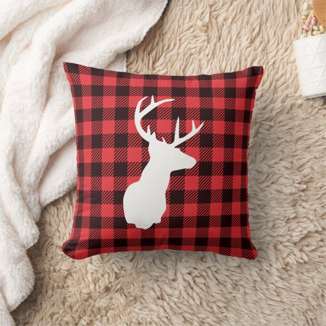 Buffalo Kariert Farmhouse Deer Kissen (Decke)