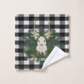Buffalo Kariert Festivals Rentierfest Weihnachtsfe Badhandtuch Set (Waschlappen)