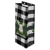 Buffalo Kariert Festivals Rentierfest Weihnachtsfe Geschenktüte Für Weinflaschen (Vorderseite Schrägansicht)