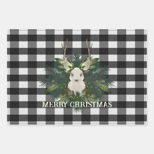 Buffalo Kariert Festivals Weihnachten Geschenkpapier Set (Vorderseite)