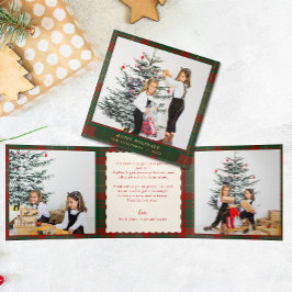 Buffalo Kariert festliche Fotos Weihnachten Dreifach Gefaltete Urlaubskarte