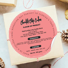 Buffalo kariert Florida Hütte Lebensmitteletikett  Runder Aufkleber