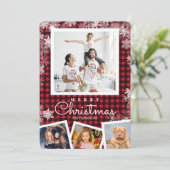 Buffalo Kariert Foto Collage Snowflake Weihnachten (Stehend Vorderseite)