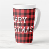 Buffalo Kariert Frohe Weihnachten Custom Milchtasse (Rechte Ecke)