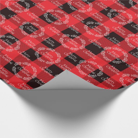 Buffalo Kariert Frohe Weihnachten Geschenkpapier (Ecke)