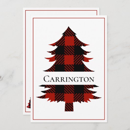 Buffalo Kariert Frohe Weihnachten Rustikal Einfach (Vorne/Hinten)