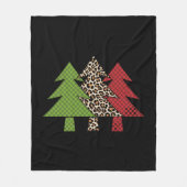 Buffalo Kariert frohe Weihnachtsbaumfamilie Matchi Fleecedecke (Vorderseite)