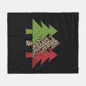 Buffalo Kariert frohe Weihnachtsbaumfamilie Matchi Fleecedecke (Vorderseite (Horizontal))