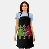 Buffalo Kariert frohe Weihnachtsbaumfamilie Matchi Schürze (Getragen)