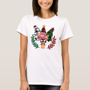 Buffalo Kariert Frohe Weihnachtskine mit Glocke T-Shirt