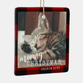 Buffalo Kariert Frohe Weihnachtsmann Keramikornament (Rechts)