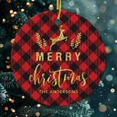 Buffalo Kariert Frohe Weihnachtsmonogramm Keramik Ornament