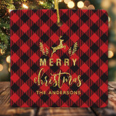 Buffalo Kariert Frohe Weihnachtsmonogramm Keramikornament