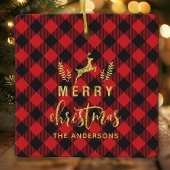 Buffalo Kariert Frohe Weihnachtsmonogramm Keramikornament